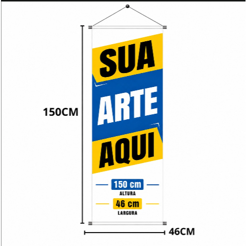 Banner Personalizado 150x46 Lona Sua Arte Prova D'Água