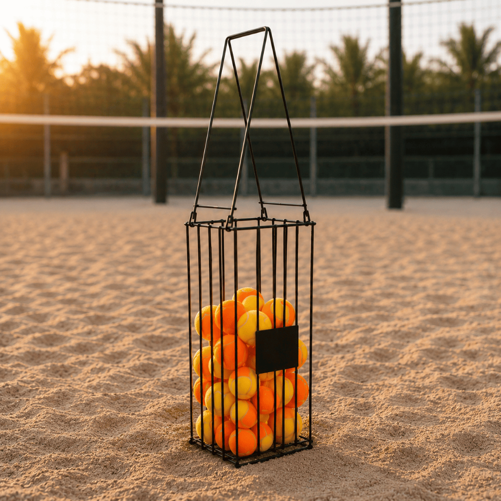 Bolas Tênis Cesto Pegador Coletor Bolinhas Beach Tennis Padel 30 Bolas Quadra Jogo Treino