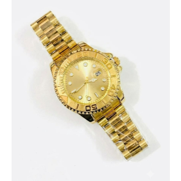 Relogio Feminino Yacht Master Gold Dial Premium Aro Relevo Pulseira Oyster AAA