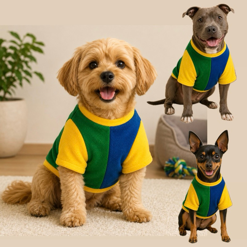 Blusinhas PET SOB Medida Pitbull a Pinscher com Manguinhas tecido SOFT e MICROSOFT- Estampas Disponíveis