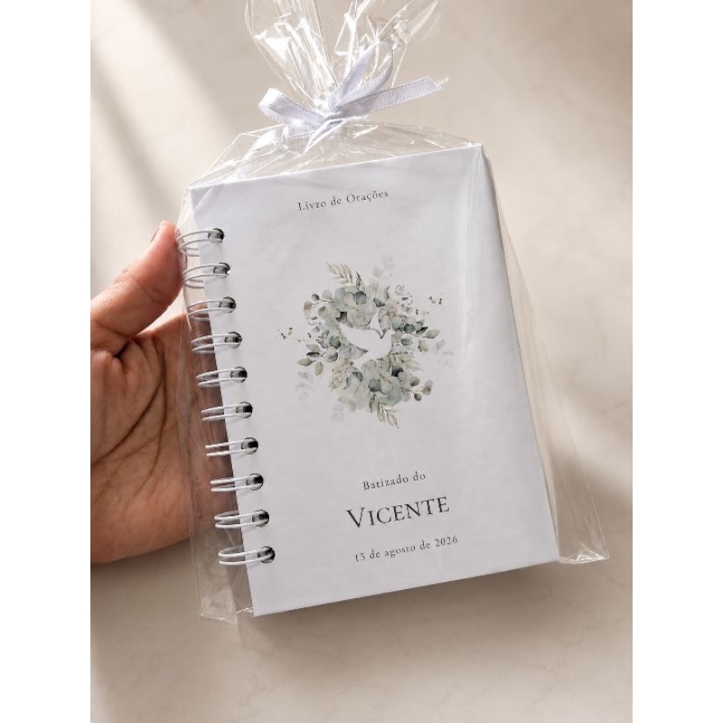 kit com livros de orações personalizado para lembrancinha de batizado e eucaristia
