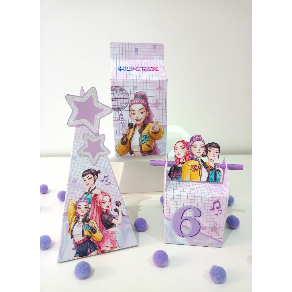 PEGUE E MONTE GUERREIRAS DO K-POP,  Kit Personalizado Guerreiras do K Pop, Caixinhas Guerreiras do K-Pop
