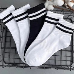 12 pares de meia termica feminina cano medio branca soquete algodão