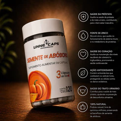 Semente de Abóbora 500mg – 120 Cápsulas | Suplemento Alimentar Unne Caps