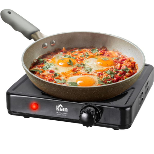 Fogão Elétrico 1 Boca (Chapa Única) Kian - 127V | FG-100 | com Controle de Temperatura e Design Portátil — oferta na Shopee