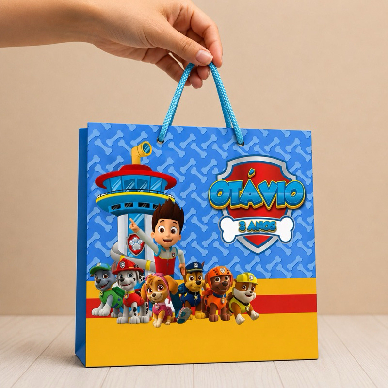 Sacolinha P  & M patrulha Canina Personalizados /Lembrancinha de Festa /Aniversário