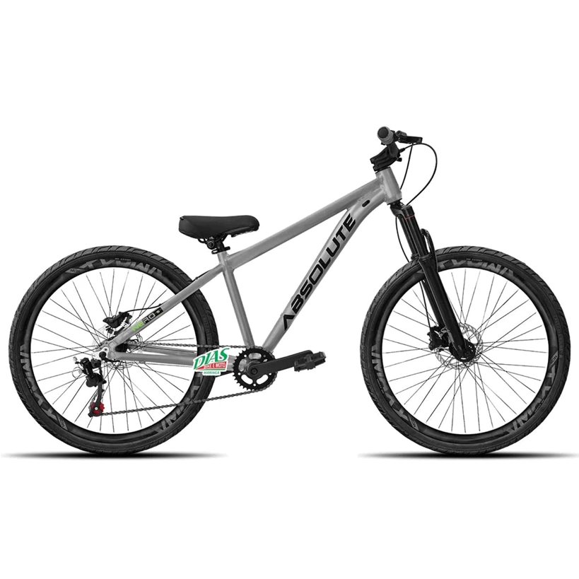 Bike Absolute Nero Aro 26 1x1 Single Freio a Disco Suspensão Ideal Grau Pneus Flame