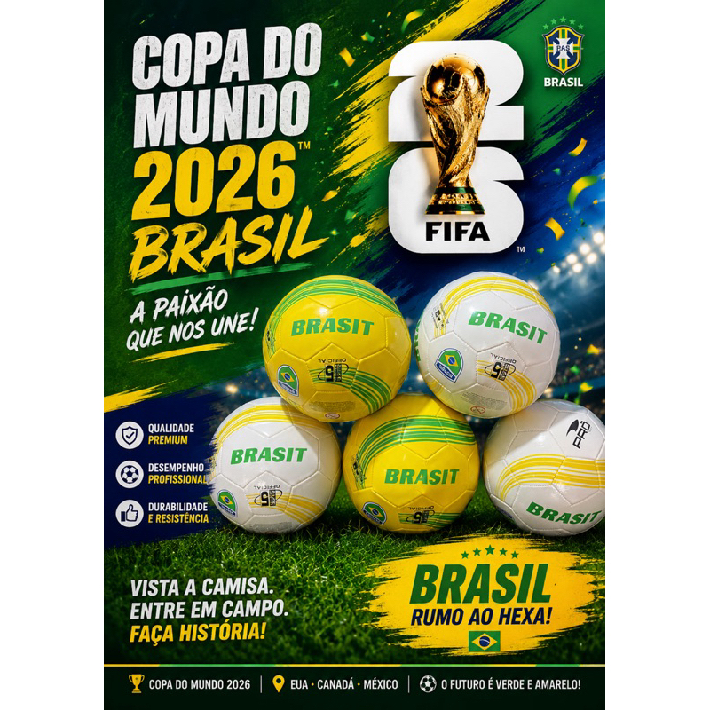 Bola de Futebol BRASIT PRO – Qualidade, Estilo e Diversão para Todas as Idades!