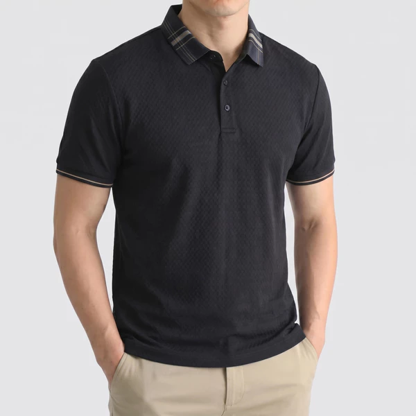 Camisa Polo Masculina Textura 3D Gola Xadrez | Moda Legal Homem| Executivo Premium