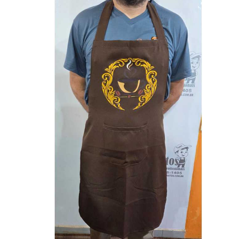 AVENTAL ESTAMPADO CAFÉ CAFETERIA PADARIA PANIFICADORA UNIFORME
