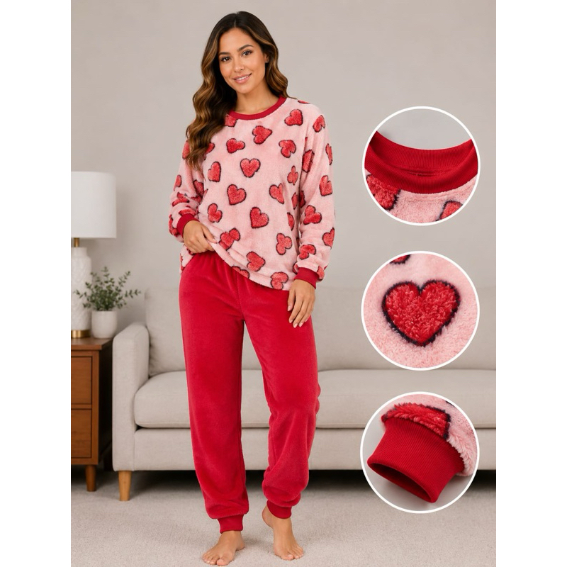 Pijama Multicolorido Frio Fleece - Super Fofo Confortável para Noites Frias