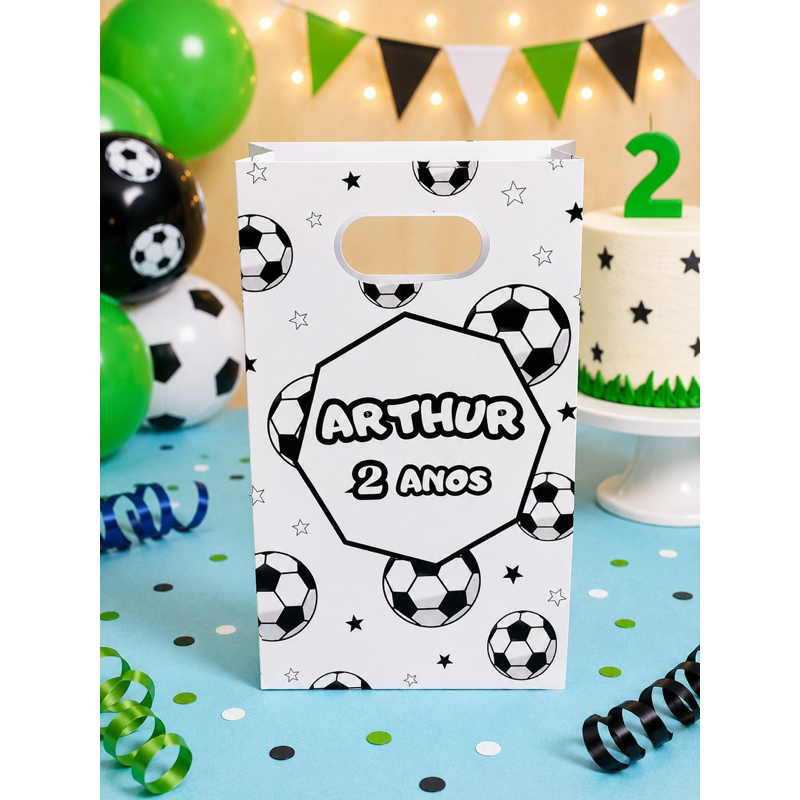 Lembrancinhas sacolinhas personalizadas Tema Futebol