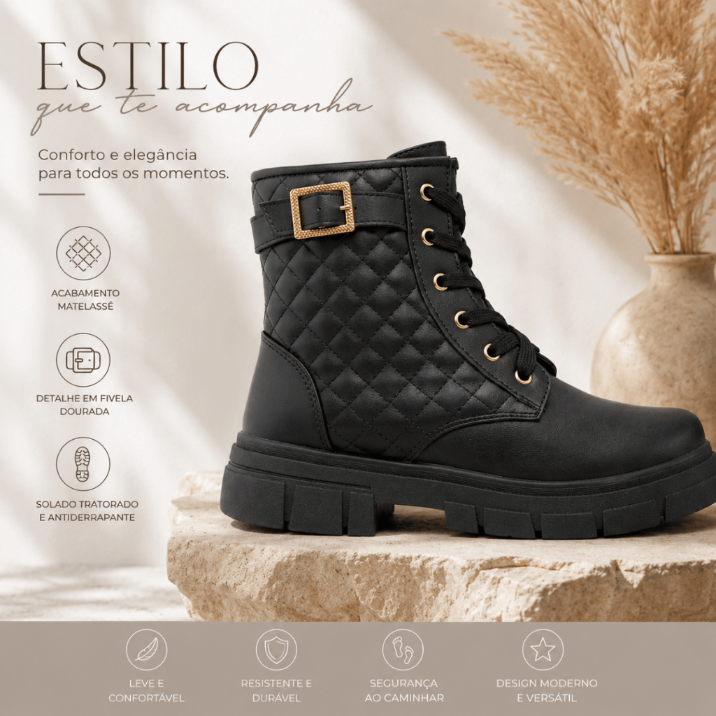 Bota Coturno Infantil Menina Stilo Rose Passeio Escola Outono Inverno ENVIO RAPIDO 2553