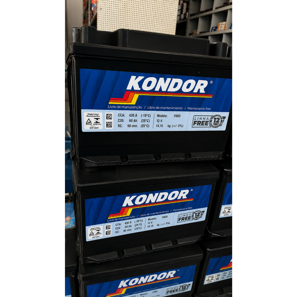 Bateria Kondor 60 amperes Polo direito