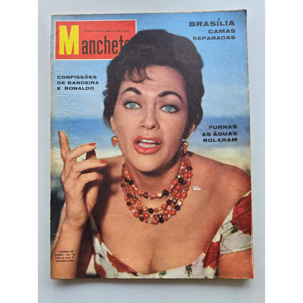 Revista Manchete Nº 415 - Abr/1960 - Yvonne De Carlo / / Marlon Brando / Furnas