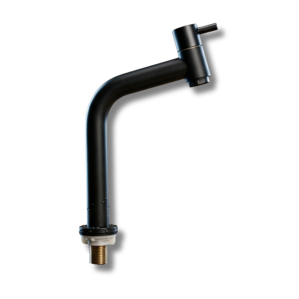 Torneira Para Banheiro Gourmet Bancada Metal Preta Baixa Aço Inox
