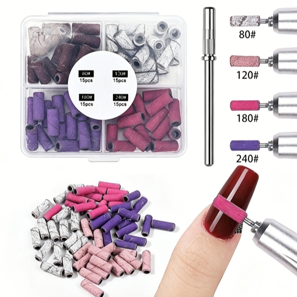 60 pcs Refis Slim Broca Fininha Lixa Unha Mini Mandril Acessórios Motor Elétrico Lixadeira de Unha