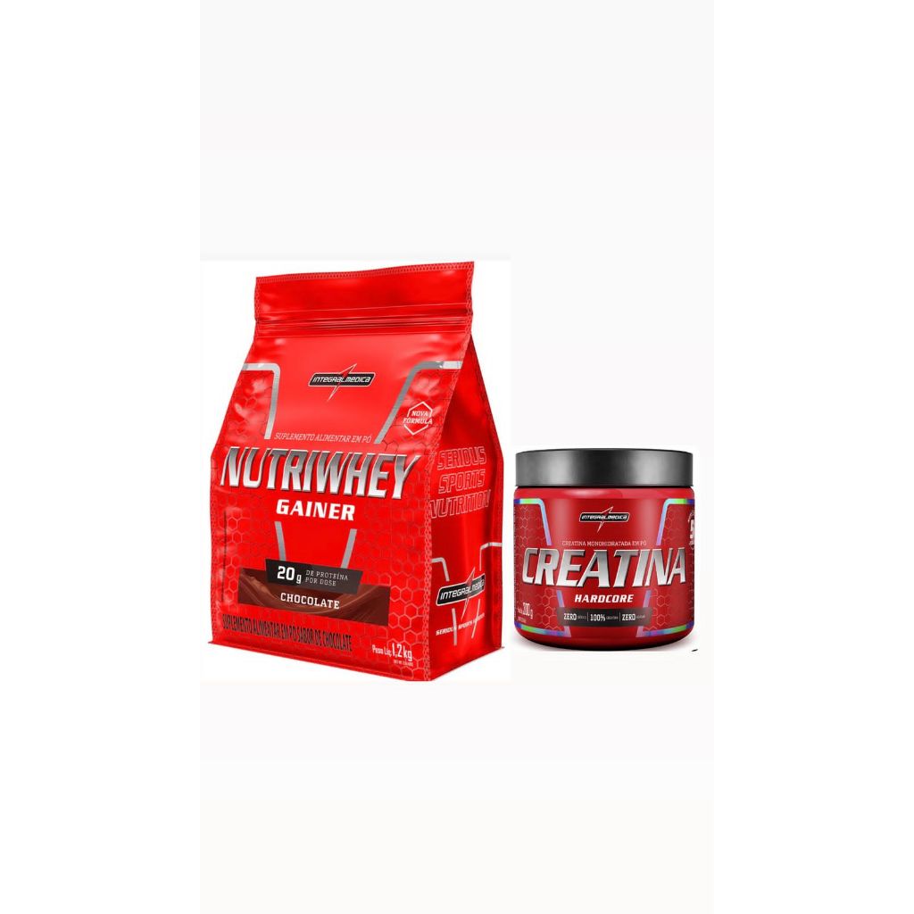 Kit Nutriwhey Gainer  Refil 1,2kg + Creatina Hardcore Monohidratda 300g – Integral medica