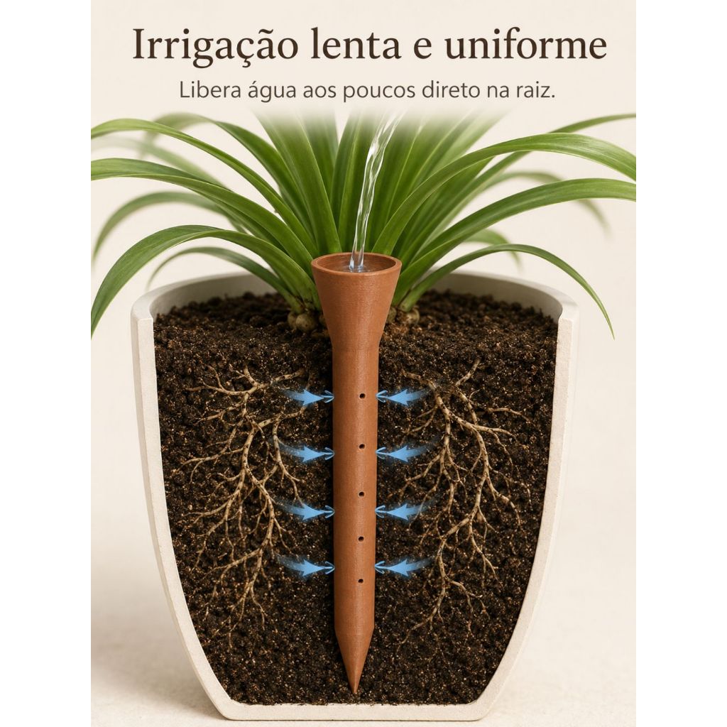 Espigão Gotejador para Plantas - Rega Automática Irrigação Vaso Planta - Regador Cone Globo Irrigação Jardim
