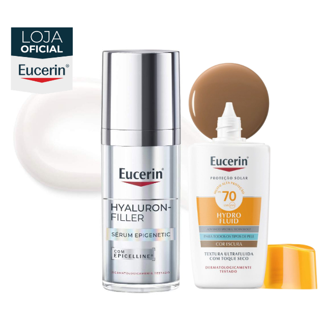 Imagem de KIT EUCERIN Sérum Facial Anti-idade Epigenetic 30ml + Sun Protetor Solar Hydro Fluid Facial Cor Escura FPS70 50ml