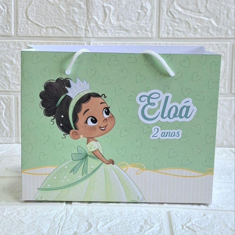 Sacolinha Personalizada Princesa Tiana Lembrancinha A Princesa e o Sapa Princesa cute