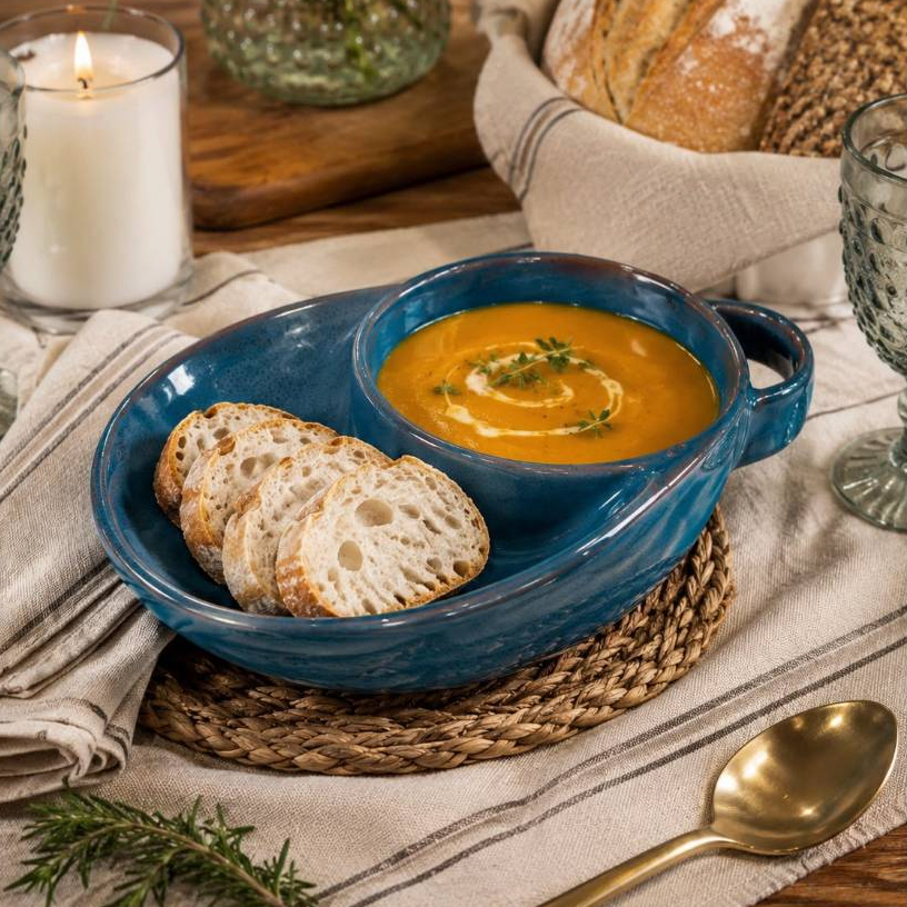 Prato Sopeira para Servir Caldo Jantar em Casa Restaurante Decoração de Mesa Posta