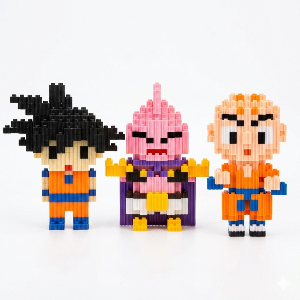 Nano Blocos De Montar  Dragon Ball muitas peças Goku Majin Boo kuririn Action Figure colecionavel