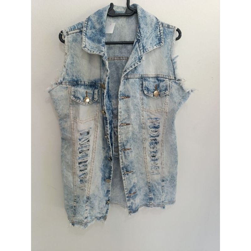 Colete jeans alongado Nádia Tam G