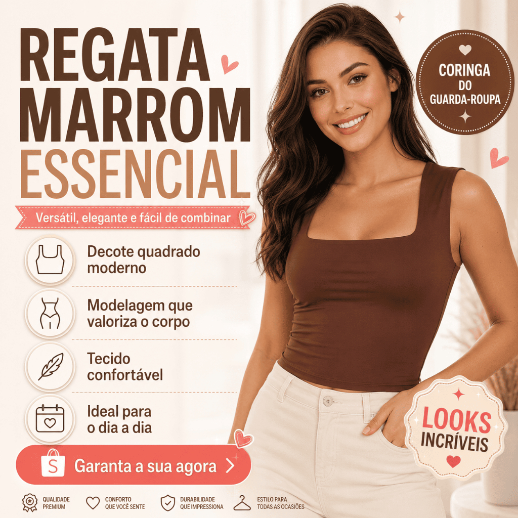 Blusa Regata Feminina Decote Quadrado Sem Transparência Cropped Forrado Elegante