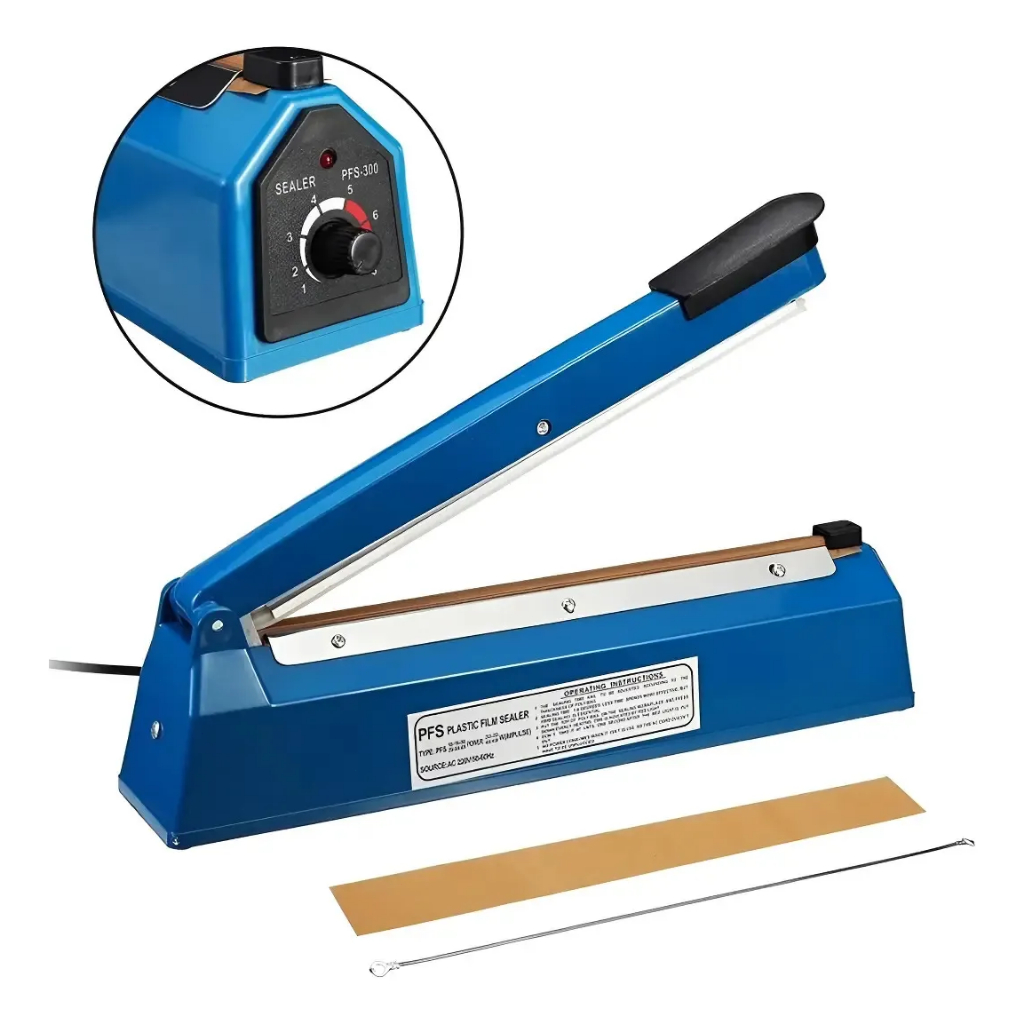 Seladora Térmica 20cm para Sacos Plásticos Fechador de Embalagens com 8 Níveis de Ajuste