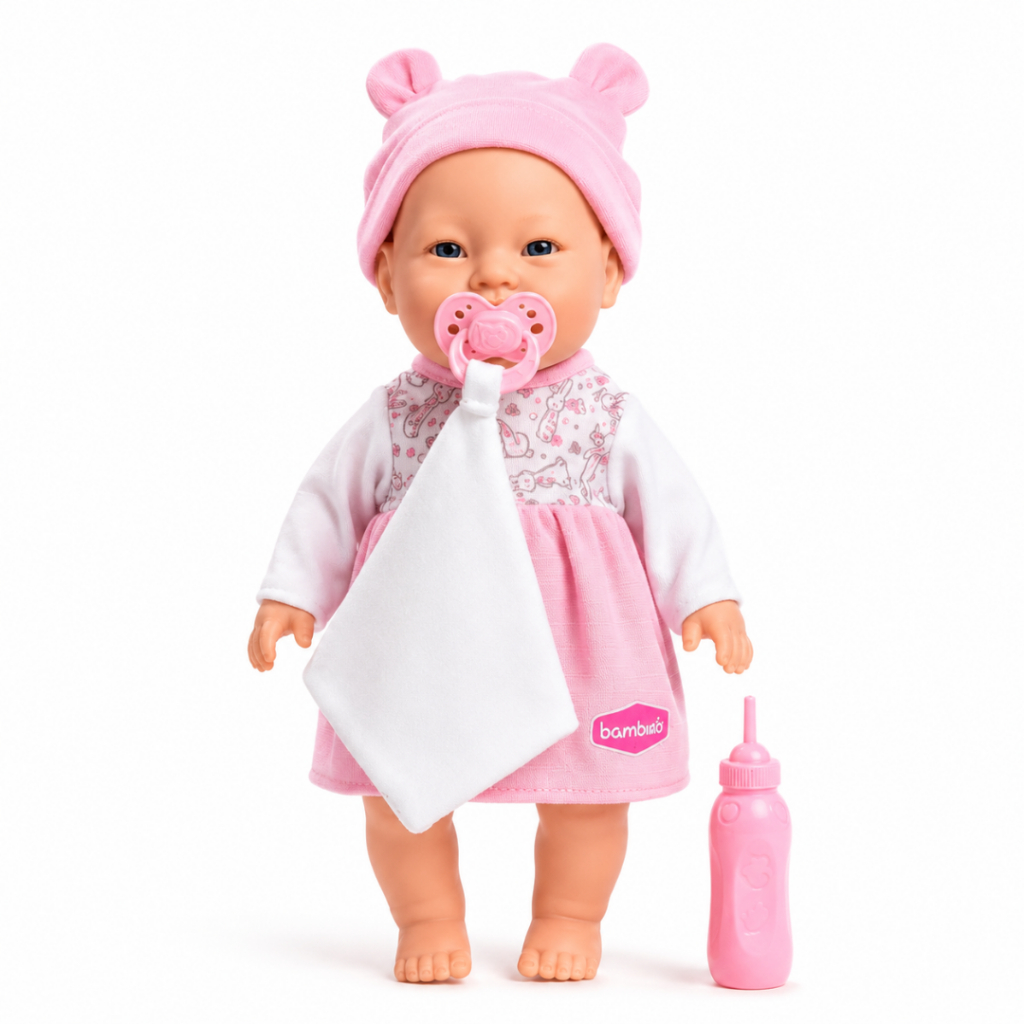 Boneca Titi Hora Da Naninha infantil Com Mamadeira e Chupeta