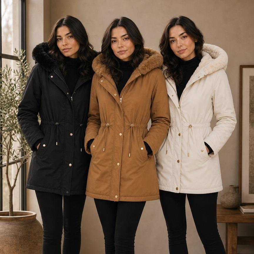 Blusa Frio Parka Sarja Feminina Peluciada Jaqueta Casaco Blusa de Frio P a G5 Magra e Plus Size