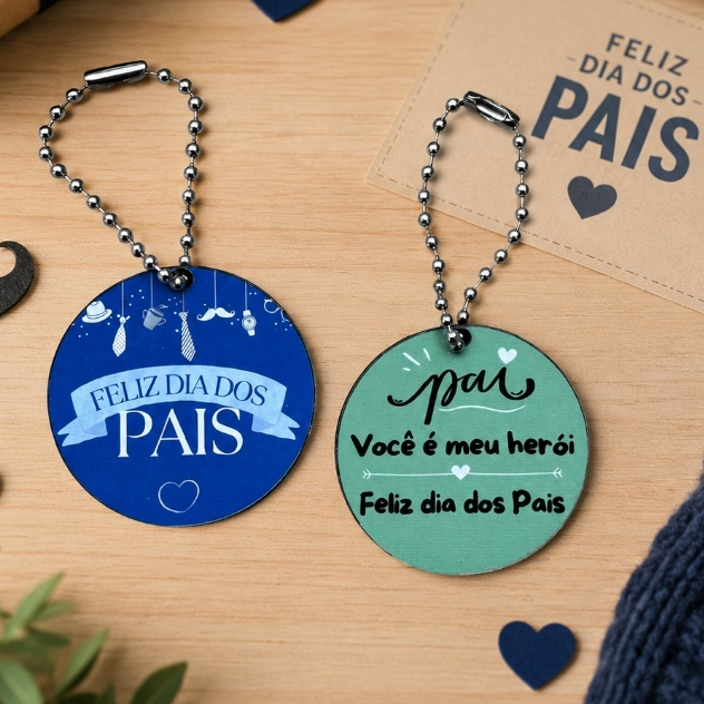 Kits Chaveiro Dia dos Pais Lembrancinha Brinde Presente Especial Pai Você É Meu Herói Feliz dia dos Pais