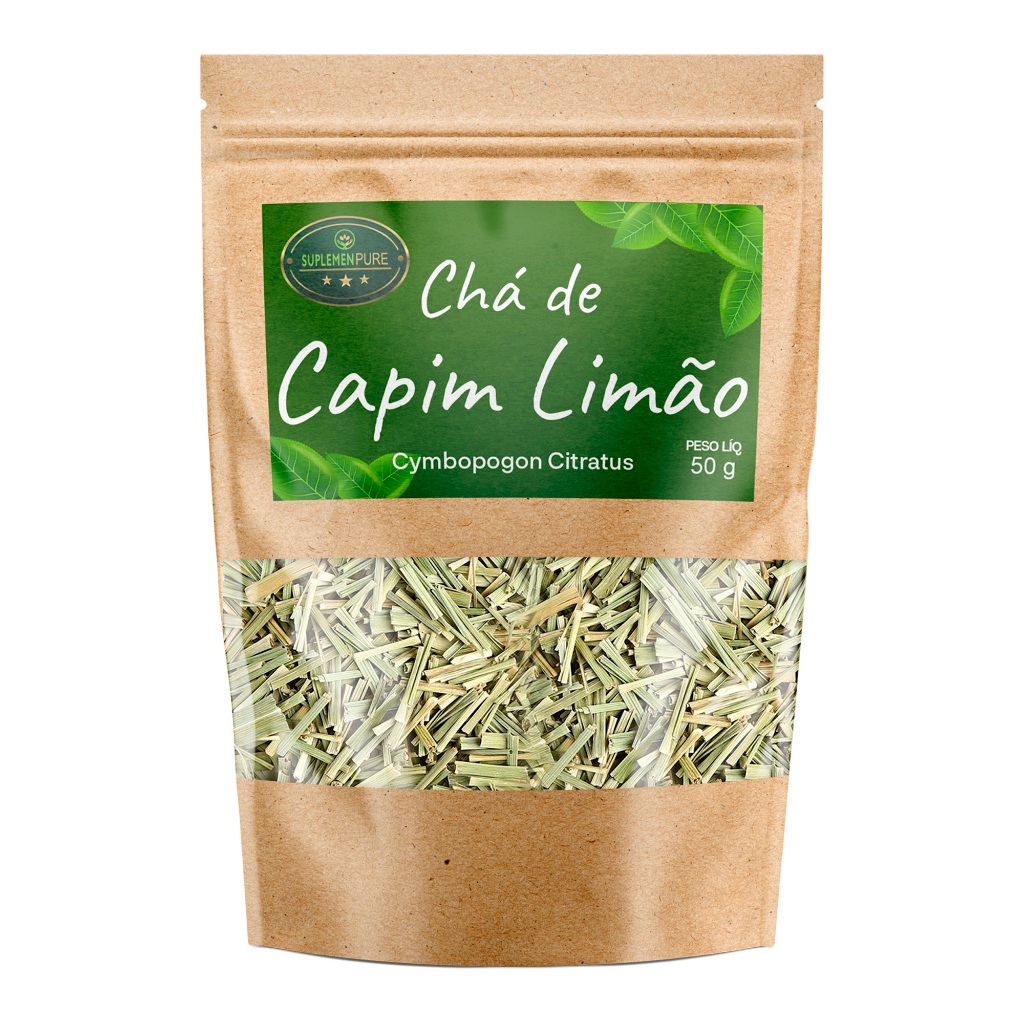 Chá De Capim Limão Santo Puro 50g Diurético Kit 1 ou 2 un.