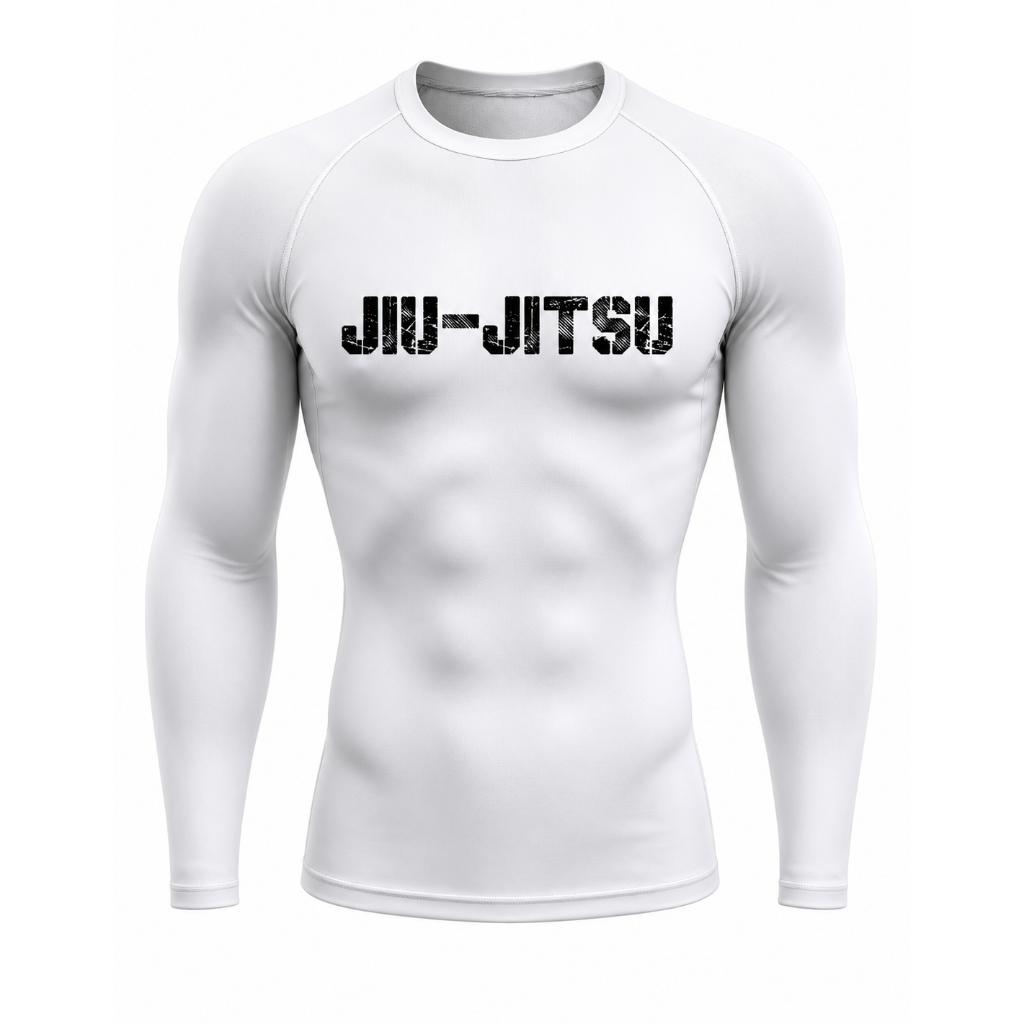 Camisa de Compressão Para Jiu Jitsu Rash Guard Tecido Premium Manga Longa Curta