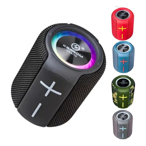 Caixa De Som Bluetooth Grave Forte Original Com Led Ipx6 FM Usb-C Ka-8778