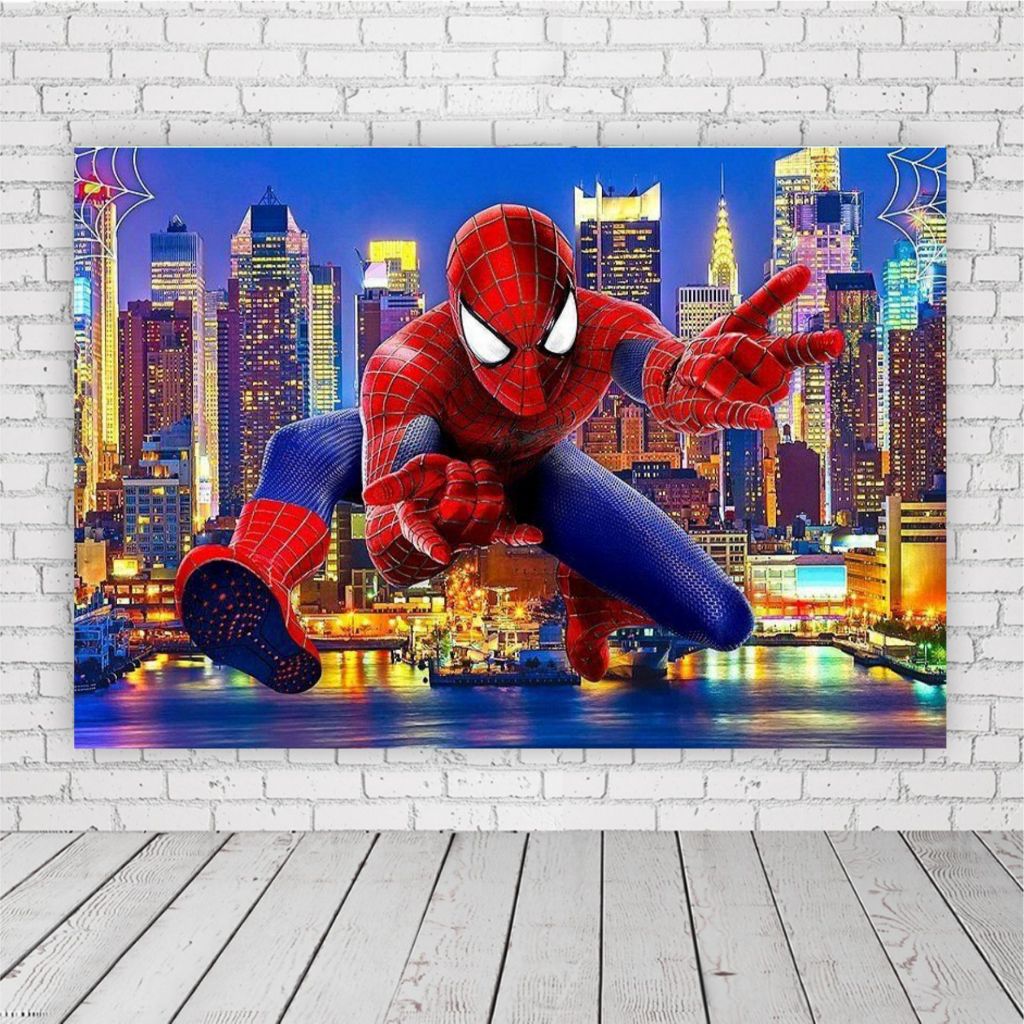 Painel de Festa Retangular em Lona Fosca - Homem Aranha
