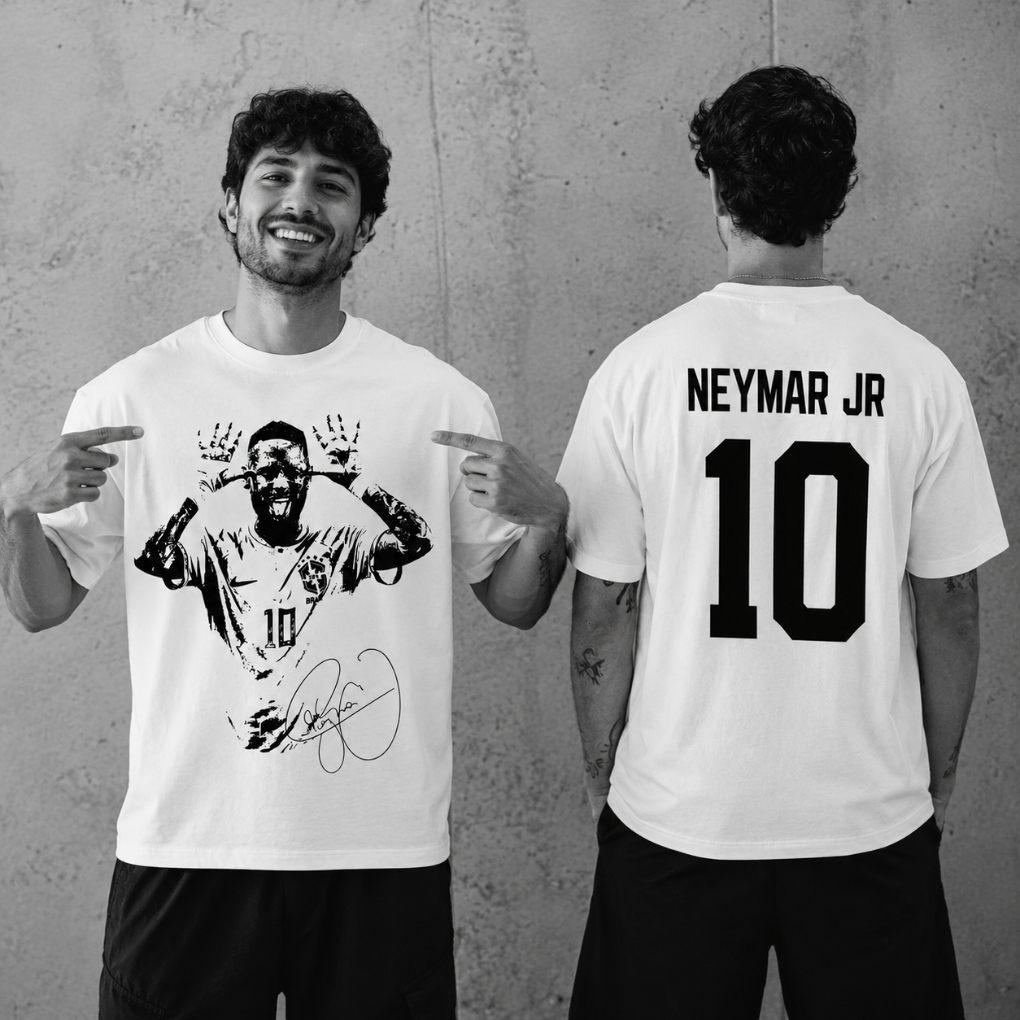 Camiseta Masculina 10 Seleção Brasileira Assinada -Estampada 100% Algodão