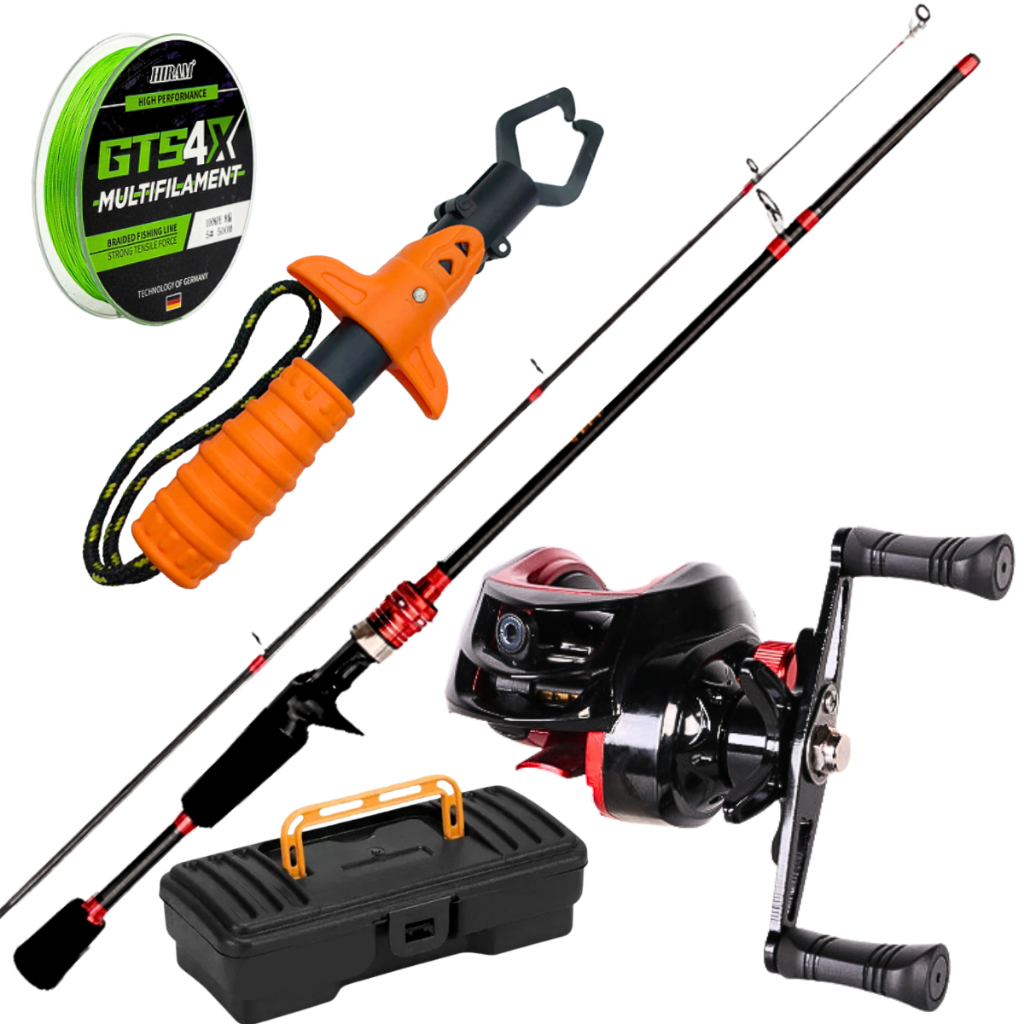 Carretilha de Pesca Anticabeleira 19 Rolamentos Vara Fibra de Carbono Isca Artificial Multifilamento