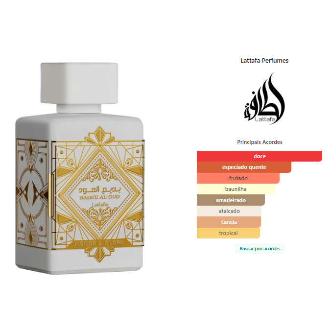Perfume Bade'e Al Oud Honor & Glory de Lattafa Perfumes - C35 - WD Elite Club