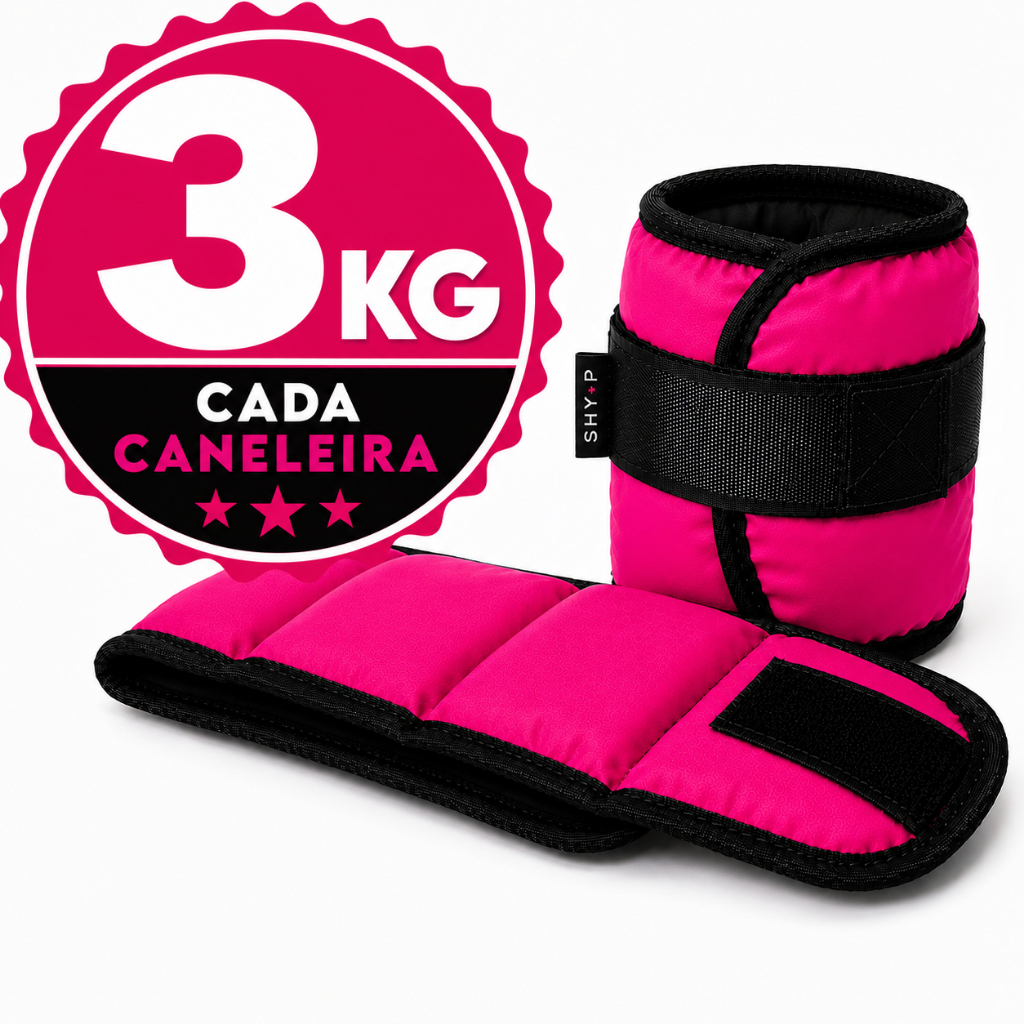 Par 3KG Caneleira de Peso Rosa Exercícios Glúteos Pernas Exercício Fisioterapia Academia Fitness Crossfit Treino em Casa
