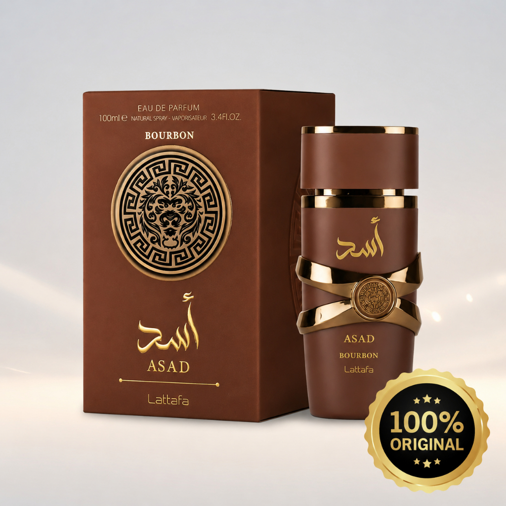 Lattafa Asad Bourbon EDP 100ml Original – Perfume Masculino Intenso Sofisticado Longa Fixação