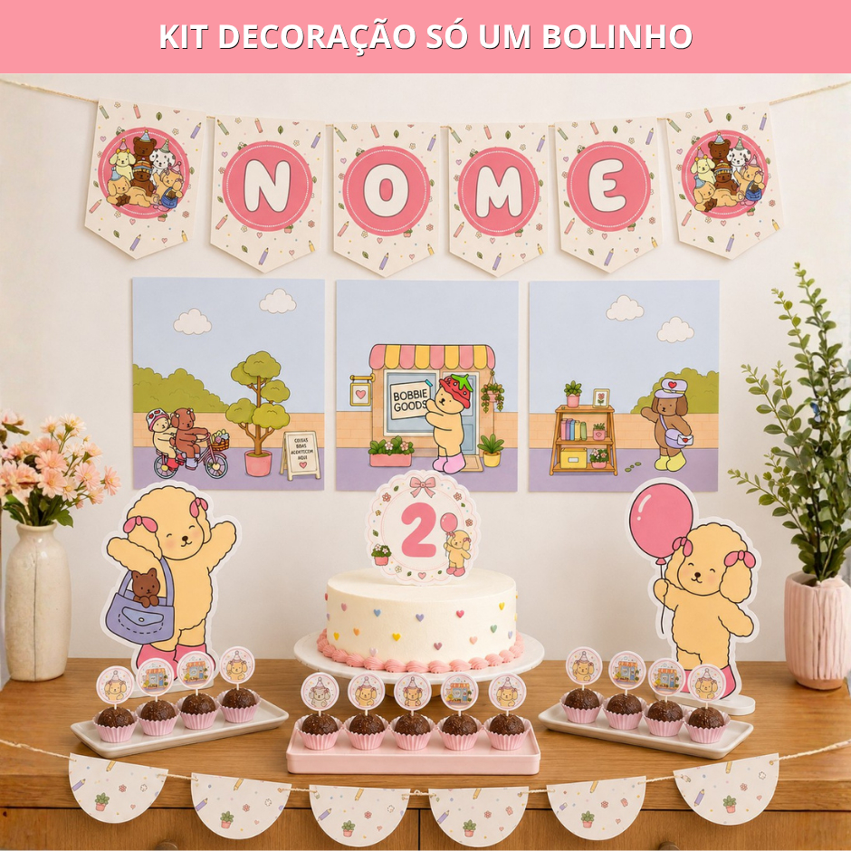 Kit Decoração Festa Personalizado Só um Bolinho I Aniversário I Festa Escola I Lembrancinha I Livro de Colorir