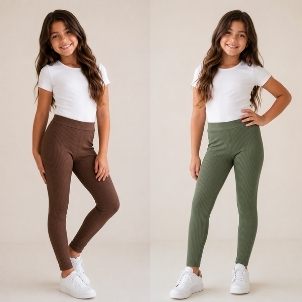 Legging Infantil Canelada Ribana Juvenil Menina Calça Macia Tendência Blogueirinha Conforto Dia a Dia - Kit 2 Tamanho 10