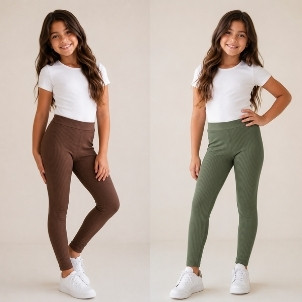 Legging Infantil Canelada Ribana Juvenil Menina Calça Macia Tendência Blogueirinha Conforto Dia a Dia - Kit 2 Tamanho 10
