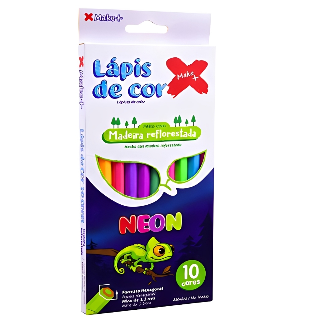 Lápis de Cor Neon 10 Cores | Cores Vibrantes