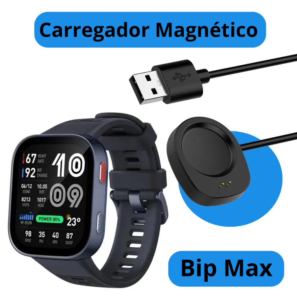 Cabo carregador USB indução magnético Para Amazfit Bip Bip Max A2568