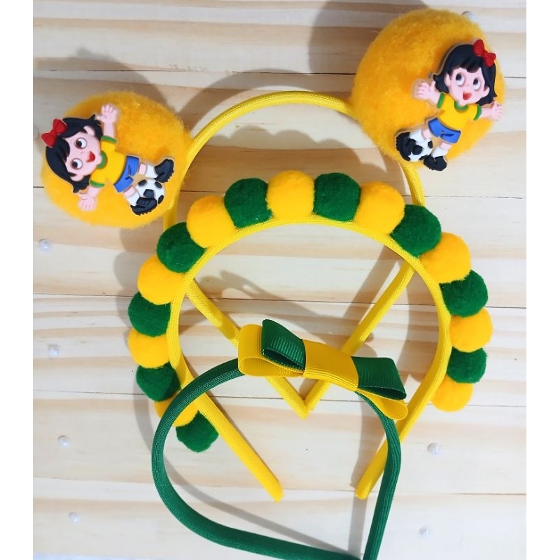 kit 3 Tiaras Copa Do Brasil Arquinho Seleção Brasileira  Tiara Verde e Amarelo Cores Do Brasil Kit Brasil Copa Do Mundo