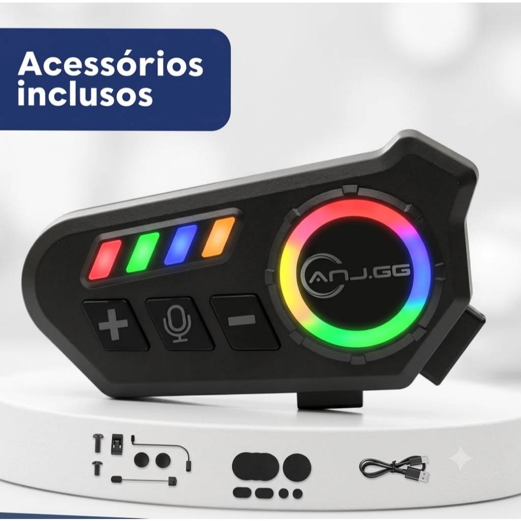 Fone Ouvido Microfone Capacete Motocicleta Bluetooth Ligação
