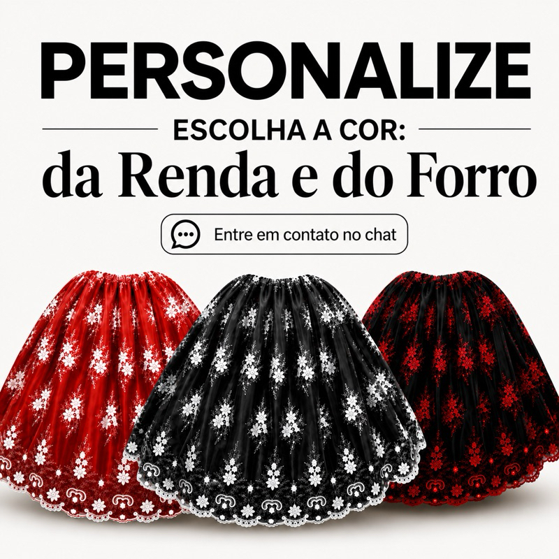 Saia de tule bordado - Personalize a cor - umbanda - candomblé - pombagira - Roupa de santo